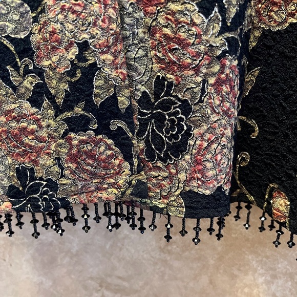 Dressbarn Woman Collection Floral Open Face Cardigan With Beaded Detail - Picture 12 of 16